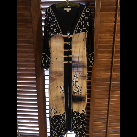 BOHO Ethnic Long Rayon Vintage Duster Style Dress - Picture 1 of 4